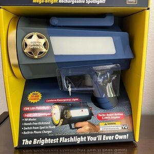 Star Patrol Mega-Bright Rechargeable Spotlight, Tactical Emergency Flashlight!